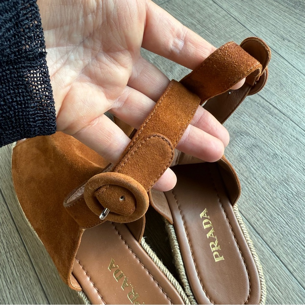 Prada Platform Cloudbust Sandals Leather Suede 39… - image 7